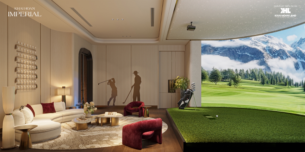 Phòng tập Virtual Golf – khẳng định “chất chơi” đẳng cấp của giới tinh hoa. Ảnh: Khải Hoàn Imperial.